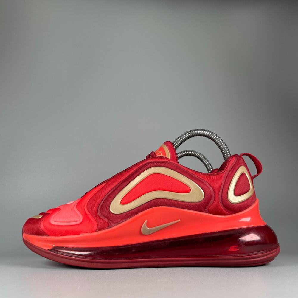 Size 6Y Womens 7.5 Nike Air Max 720 Crimson Red Gold Running Shoe Casual Sneaker